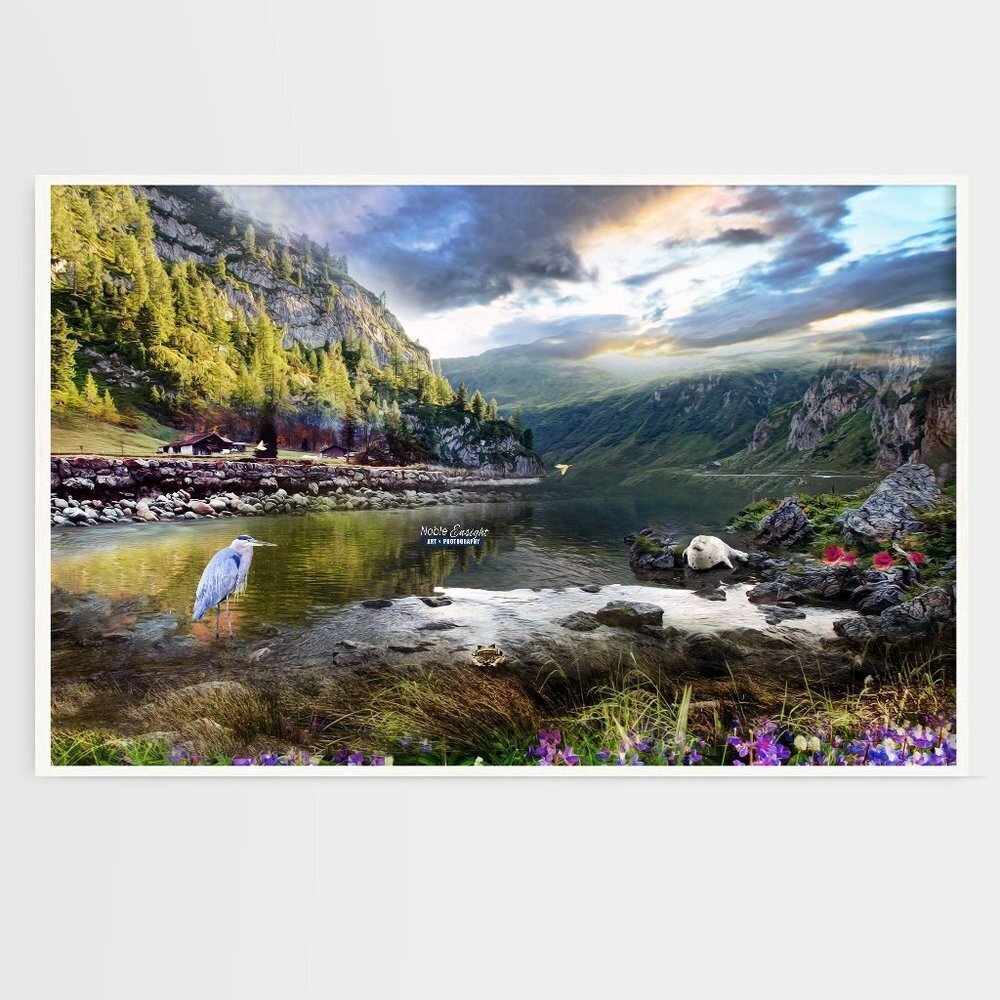 12x18 Majestic Landscape Fantasy Composite Oil Painting Wall Art Print‎
